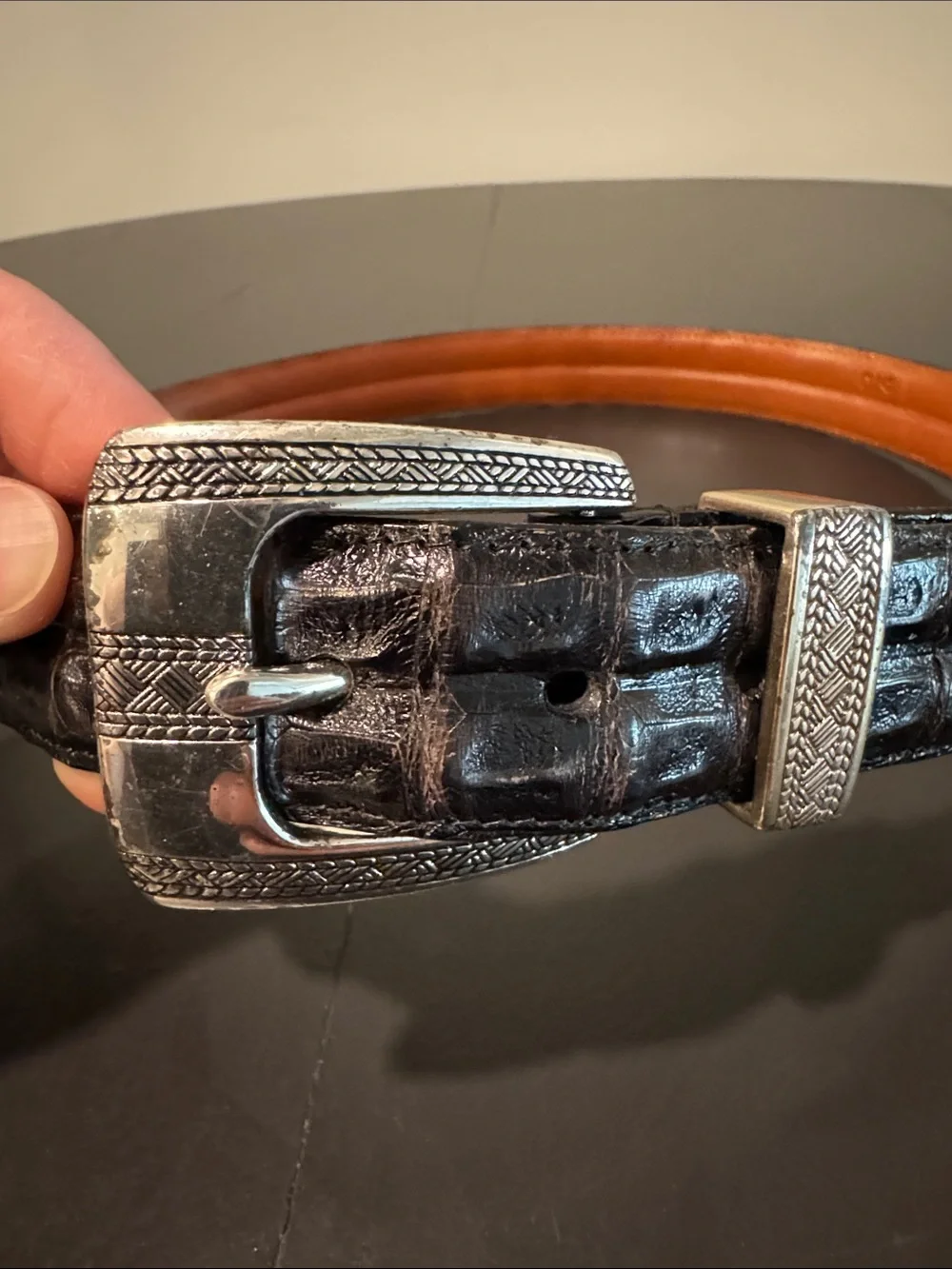 Torino South American Crocodile Belt